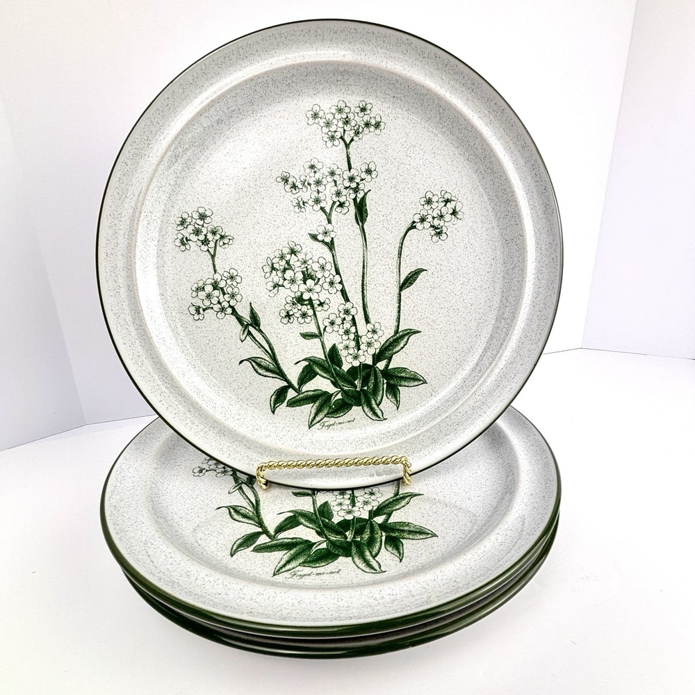 Noritake Stoneware 8343 Mountain Flowers 10.5” Dinner Plates Set 3 Green Floral